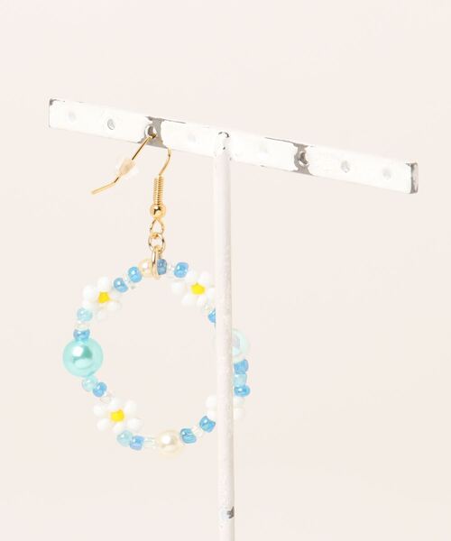 tone（トーン）の「【NAPIKO】 パール！！お花ピアス☆ビーズネックレス☆ハッピーセット/ブルー(MA)（ピアス（両耳用）・レディース・ブルー・FREE）」の5枚目の写真