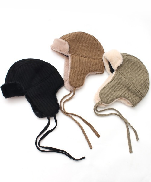 salle de bal（サルデバル）の「polka polka / ポルカポルカ フライトボアハット フライトキャップ flightboahat SDI（ニットキャップ/ビーニー・レディース・ブラック/カーキ/ベージュ・FREE）」の13枚目の写真