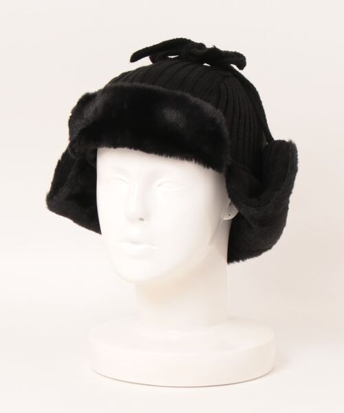 salle de bal（サルデバル）の「polka polka / ポルカポルカ フライトボアハット フライトキャップ flightboahat SDI（ニットキャップ/ビーニー・レディース・ブラック/カーキ/ベージュ・FREE）」の19枚目の写真