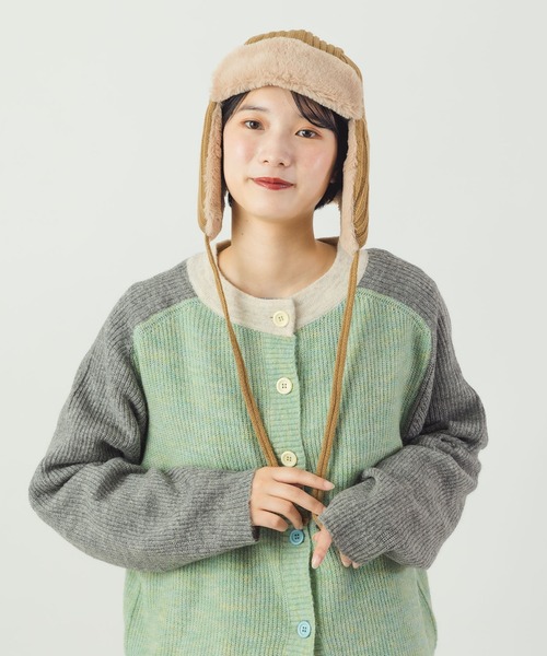 salle de bal（サルデバル）の「polka polka / ポルカポルカ フライトボアハット フライトキャップ flightboahat SDI（ニットキャップ/ビーニー・レディース・ブラック/カーキ/ベージュ・FREE）」の8枚目の写真