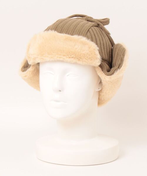 salle de bal（サルデバル）の「polka polka / ポルカポルカ フライトボアハット フライトキャップ flightboahat SDI（ニットキャップ/ビーニー・レディース・ブラック/カーキ/ベージュ・FREE）」の20枚目の写真