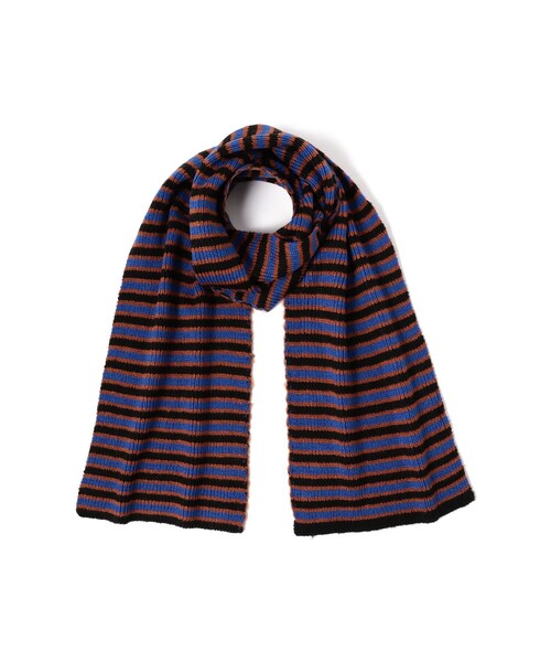 Ray BEAMS（レイビームス）の「Ray BEAMS / ボーダー リブ ニット マフラー（マフラー・レディース・グリーン/ブラック・ONE SIZE）」の5枚目の写真