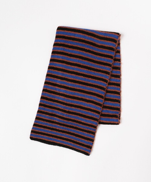 Ray BEAMS（レイビームス）の「Ray BEAMS / ボーダー リブ ニット マフラー（マフラー・レディース・グリーン/ブラック・ONE SIZE）」の6枚目の写真