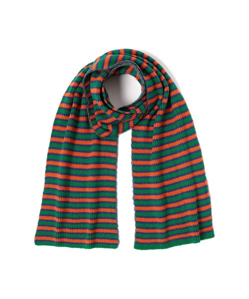 Ray BEAMS（レイビームス）の「Ray BEAMS / ボーダー リブ ニット マフラー（マフラー・レディース・グリーン/ブラック・ONE SIZE）」の8枚目の写真