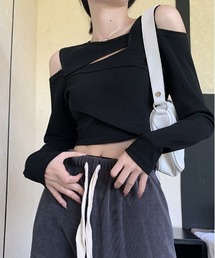 ENLIKE | カットオフデザインショートTOP(Tシャツ/カットソー)