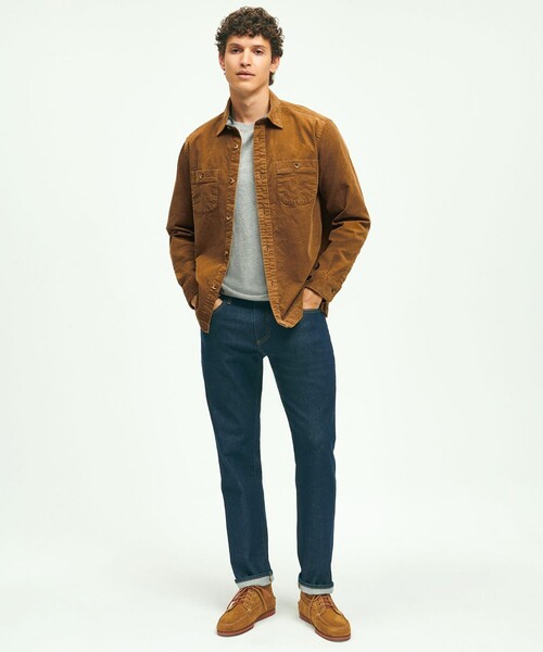 BROOKS BROTHERS(ブルックスブラザーズ)の「ストレッチコットン 15-Waleコーデュロイ シャツジャケット(シャツ/ブラウス・メンズ・ブラウン/ネイビー・LARGE/MEDIUM/SMALL/X-LARGE/X-SMALL)」の4枚目の写真