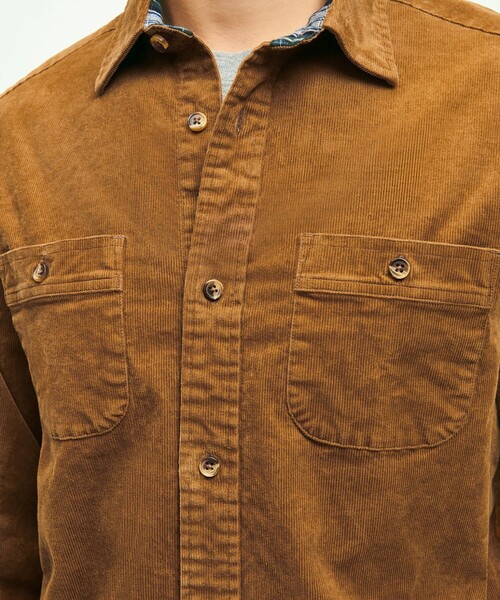 BROOKS BROTHERS(ブルックスブラザーズ)の「ストレッチコットン 15-Waleコーデュロイ シャツジャケット(シャツ/ブラウス・メンズ・ブラウン/ネイビー・LARGE/MEDIUM/SMALL/X-LARGE/X-SMALL)」の6枚目の写真