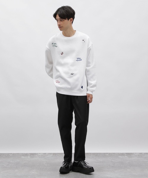 LAKOLE（ラコレ）の「トビガラ刺繍プルオーバー / 980291（スウェット・メンズ・チャコールグレー/ホワイト・LARGE/MEDIUM/X-LARGE）」の3枚目の写真