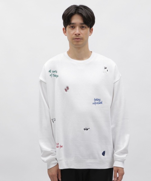 LAKOLE（ラコレ）の「トビガラ刺繍プルオーバー / 980291（スウェット・メンズ・チャコールグレー/ホワイト・LARGE/MEDIUM/X-LARGE）」の5枚目の写真