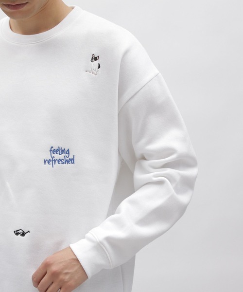 LAKOLE（ラコレ）の「トビガラ刺繍プルオーバー / 980291（スウェット・メンズ・チャコールグレー/ホワイト・LARGE/MEDIUM/X-LARGE）」の10枚目の写真