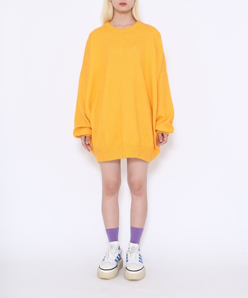 PUNYUS（プニュズ）の「もちもちカラーニット（ニット/セーター・レディース・グリーン/ピンク/ブルー/パープル/レッド/ブラック/イエロー/ブラウン・2/1/3/4）」の21枚目の写真