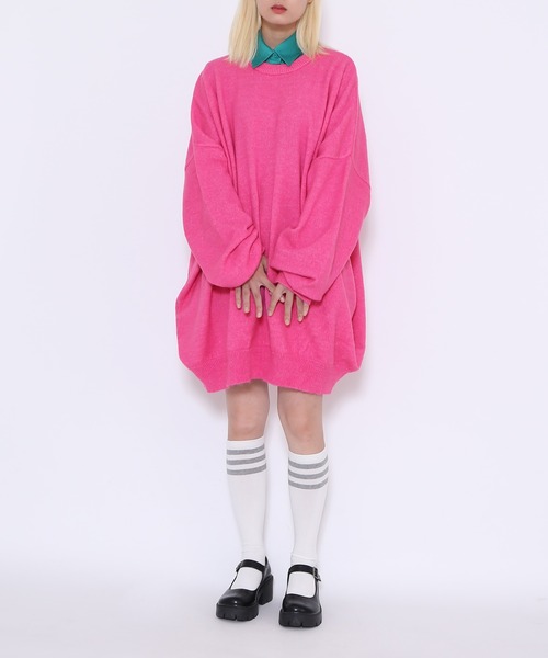 PUNYUS（プニュズ）の「もちもちカラーニット（ニット/セーター・レディース・グリーン/ピンク/ブルー/パープル/レッド/ブラック/イエロー/ブラウン・2/1/3/4）」の18枚目の写真