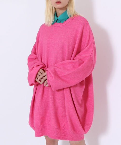 PUNYUS（プニュズ）の「もちもちカラーニット（ニット/セーター・レディース・グリーン/ピンク/ブルー/パープル/レッド/ブラック/イエロー/ブラウン・2/1/3/4）」の19枚目の写真