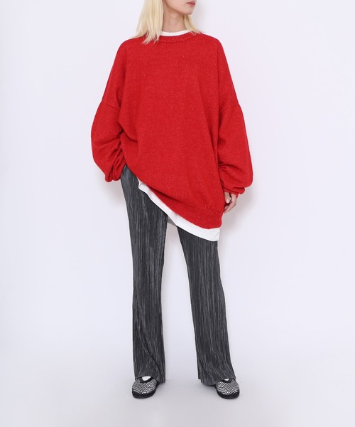 PUNYUS（プニュズ）の「もちもちカラーニット（ニット/セーター・レディース・グリーン/ピンク/ブルー/パープル/レッド/ブラック/イエロー/ブラウン・2/1/3/4）」の16枚目の写真