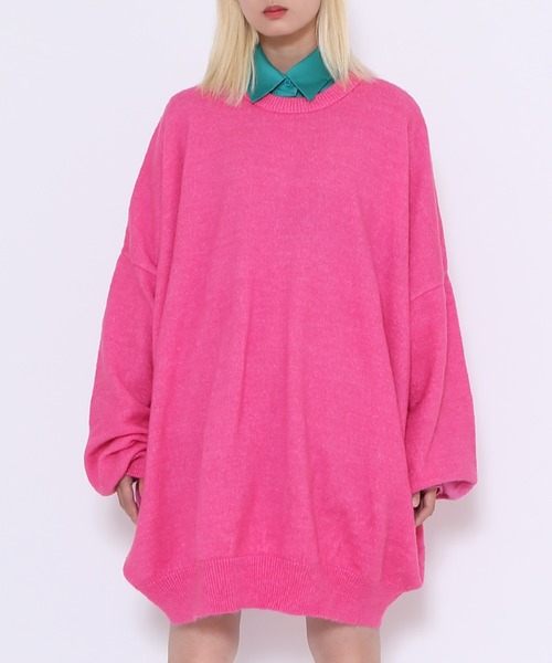 PUNYUS（プニュズ）の「もちもちカラーニット（ニット/セーター・レディース・グリーン/ピンク/ブルー/パープル/レッド/ブラック/イエロー/ブラウン・2/1/3/4）」の12枚目の写真