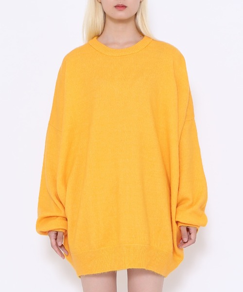 PUNYUS（プニュズ）の「もちもちカラーニット（ニット/セーター・レディース・グリーン/ピンク/ブルー/パープル/レッド/ブラック/イエロー/ブラウン・2/1/3/4）」の11枚目の写真