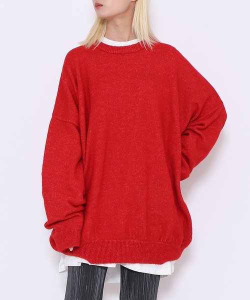 PUNYUS（プニュズ）の「もちもちカラーニット（ニット/セーター・レディース・グリーン/ピンク/ブルー/パープル/レッド/ブラック/イエロー/ブラウン・2/1/3/4）」の13枚目の写真