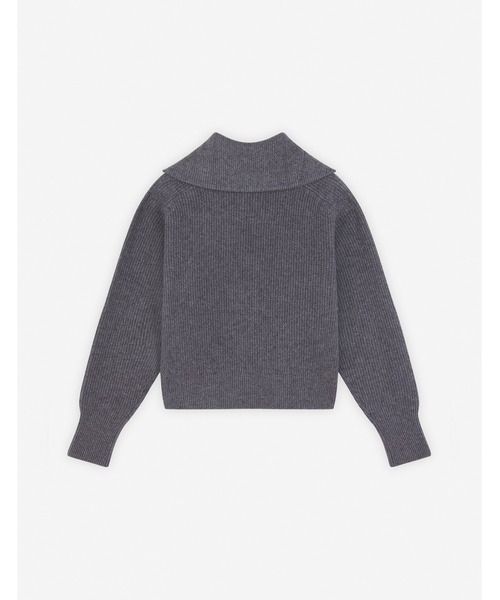 Maison Kitsune（メゾンキツネ）の「BOLD FOX HEAD PATCH HALF ZIP RIBBED JUMPER（ニット/セーター・レディース・ベージュ系その他/グレー・XS/S/M）」の9枚目の写真