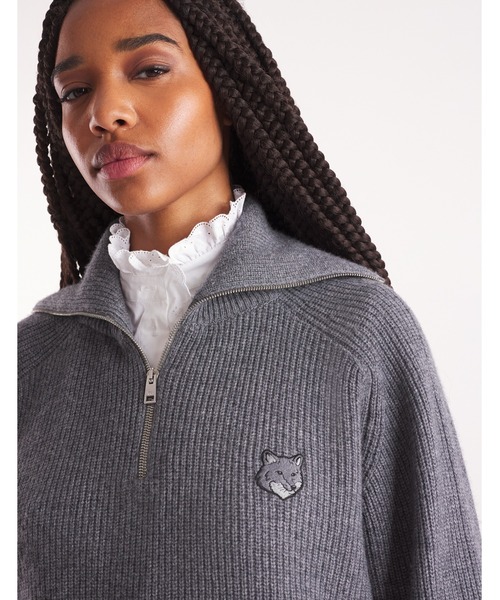 Maison Kitsune（メゾンキツネ）の「BOLD FOX HEAD PATCH HALF ZIP RIBBED JUMPER（ニット/セーター・レディース・ベージュ系その他/グレー・XS/S/M）」の13枚目の写真