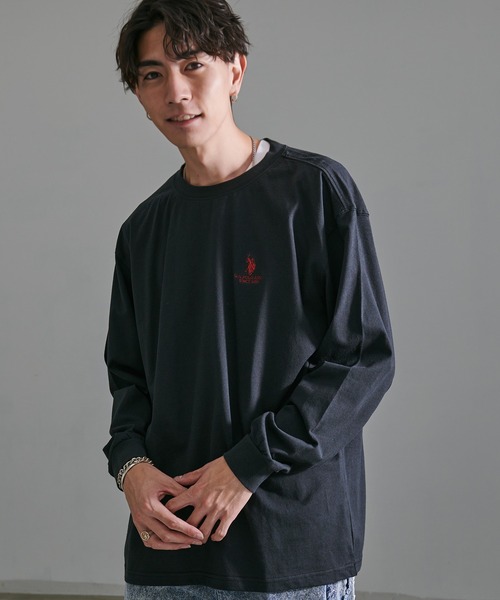 U.S. POLO ASSN.(ユーエスポロアッスン)の「『U.S. POLO ASSN/ユーエスポロアッスン』クルーネック長袖Tシャツ(Tシャツ/カットソー・メンズ・ダークグリーン/オフホワイト/イエロー系1/ダークオレンジ/ネイビー/グレー/ブラック・M/L)」の3枚目の写真