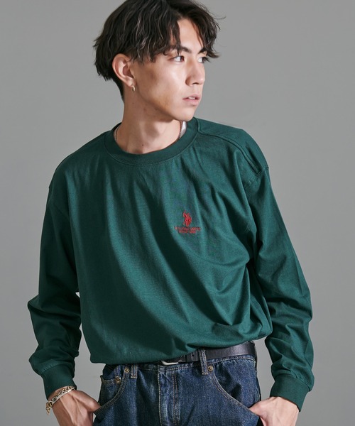 U.S. POLO ASSN.(ユーエスポロアッスン)の「『U.S. POLO ASSN/ユーエスポロアッスン』クルーネック長袖Tシャツ(Tシャツ/カットソー・メンズ・ダークグリーン/オフホワイト/イエロー系1/ダークオレンジ/ネイビー/グレー/ブラック・M/L)」の5枚目の写真