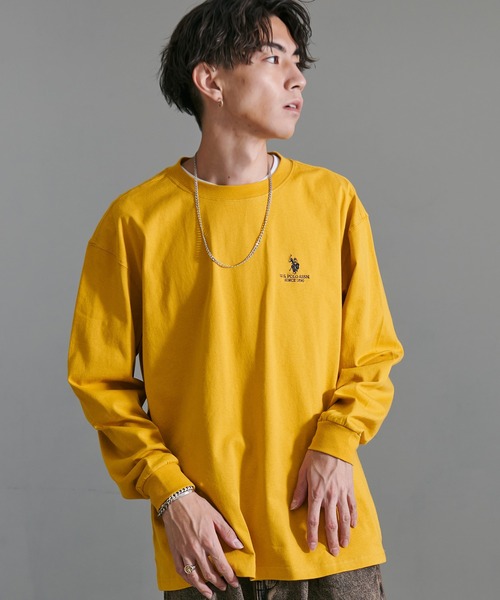 U.S. POLO ASSN.(ユーエスポロアッスン)の「『U.S. POLO ASSN/ユーエスポロアッスン』クルーネック長袖Tシャツ(Tシャツ/カットソー・メンズ・ダークグリーン/オフホワイト/イエロー系1/ダークオレンジ/ネイビー/グレー/ブラック・M/L)」の10枚目の写真