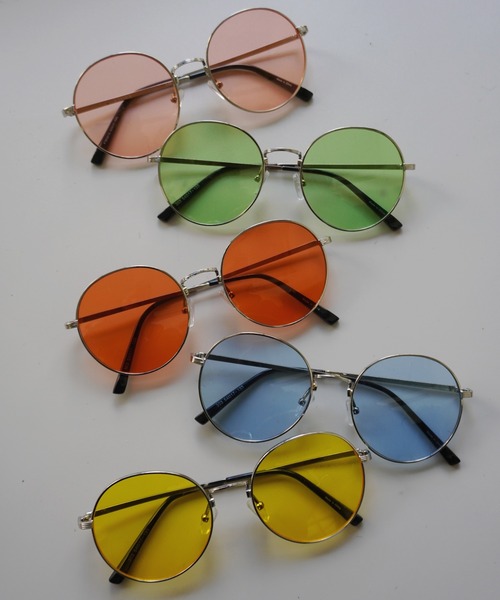 Jelly moo / ジェリームー 】 ネオンカラーレンズ ラウンド サングラス