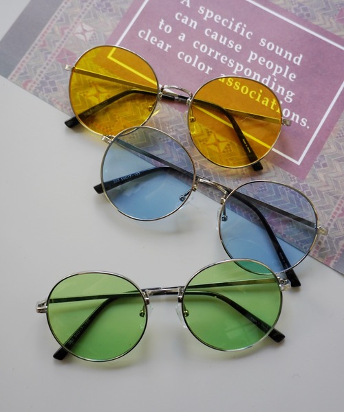 Jelly moo / ジェリームー 】 ネオンカラーレンズ ラウンド サングラス