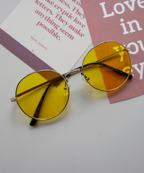 Jelly moo / ジェリームー 】 ネオンカラーレンズ ラウンド サングラス