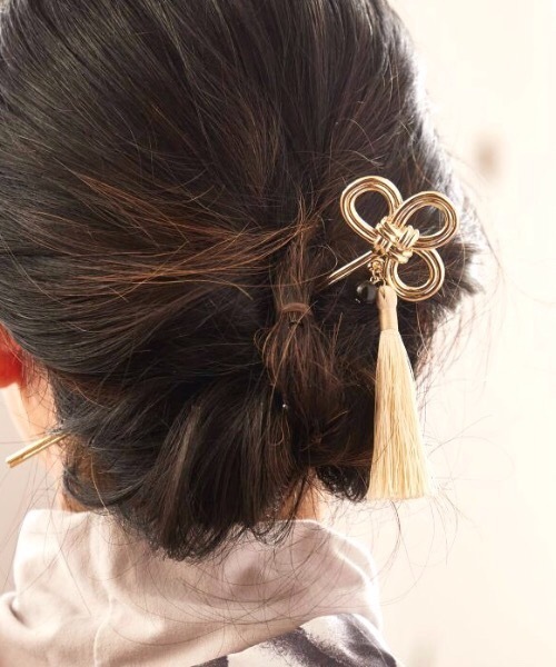 カヤ(カヤ)の「【カヤ】結び寄せ簪(その他ヘアアクセサリー・レディース・シルバー/ゴールド・FREE)」の1枚目の写真