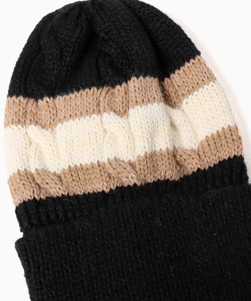 CLIPPER CASUALS（クリッパーカジュアル）の「CLIPPER CASUALS/クリッパーカジュアル Cricket Hat No Pom ニット帽（ニットキャップ/ビーニー・レディース・キャメル/ブラック/ライトグレー・FREE）」の5枚目の写真