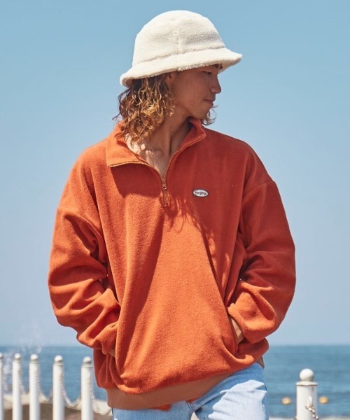 Kahiko(カヒコ)の「【Kahiko】SURF&Palms シャロルMEN'Sハーフジップトップス(その他トップス・メンズ・ホワイト/オレンジ系その他/グレー・FREE)」の10枚目の写真