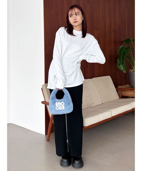 EMODA(エモダ)の「オーバールーズTシャツ(Tシャツ/カットソー・レディース・ブルー/ホワイト/ブラック・FREE)」の7枚目の写真