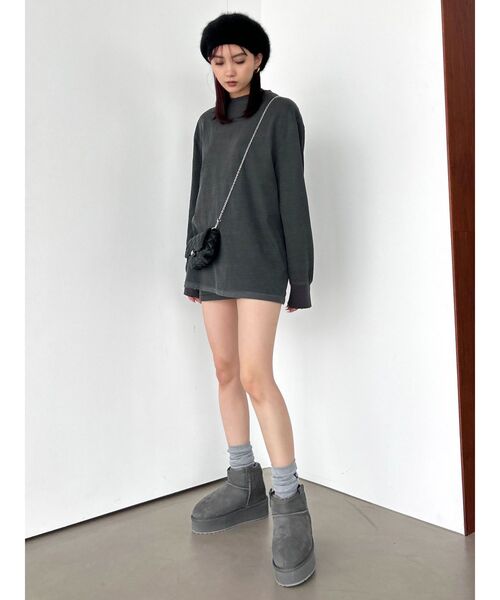 EMODA(エモダ)の「オーバールーズTシャツ(Tシャツ/カットソー・レディース・ブルー/ホワイト/ブラック・FREE)」の11枚目の写真