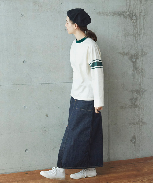 PAR ICI（パーリッシィ）の「ラインプリント カレッジ長袖プルオーバー（Tシャツ/カットソー・レディース・アイボリー/ブルー/グレー・FREE）」の13枚目の写真