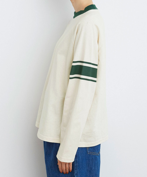 PAR ICI（パーリッシィ）の「ラインプリント カレッジ長袖プルオーバー（Tシャツ/カットソー・レディース・アイボリー/ブルー/グレー・FREE）」の16枚目の写真