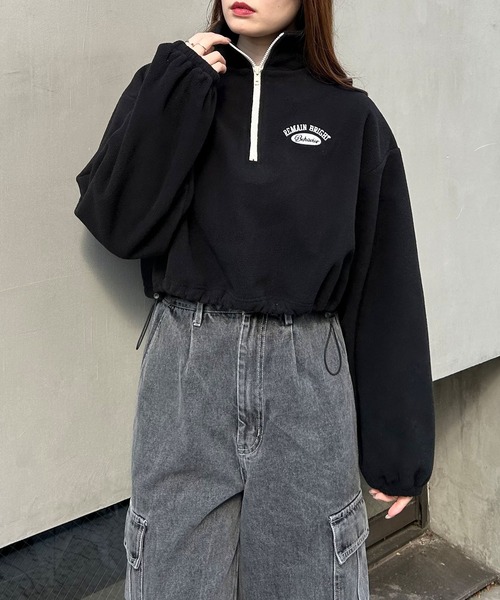 INGNI（イング）の「ハーフジップ胸ロゴショート丈フリーストップス（その他トップス・レディース・グレー系その他3/ホワイト系その他5/ブラック×ホワイト/アイボリー系・M）」の16枚目の写真