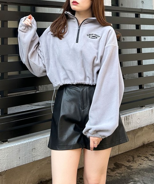 ✩新品未使用✩ブリーフィング　ハーフジップ ベージュ　サイズM ハーフジップ配色サイドラインフリーストップス｜INGNI(イング