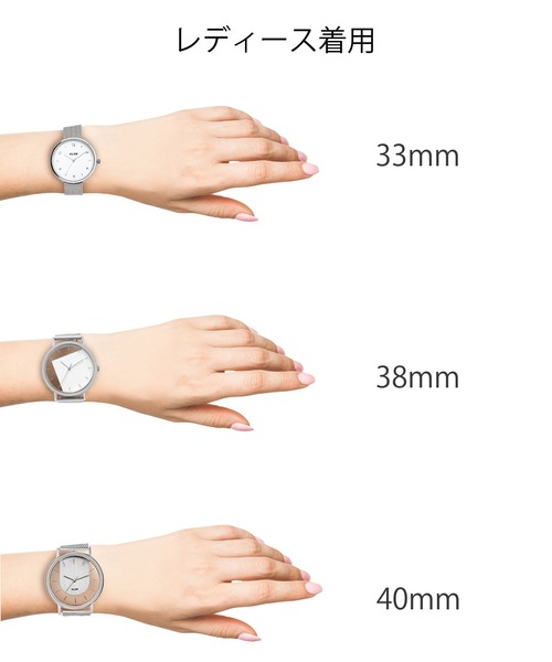 KLON（クローン）の「KLON INVISIBLE RELATION 40mm - MESH STRAP -（アナログ腕時計・メンズ・シルバー/ゴールド/ブラック・40mm）」の7枚目の写真