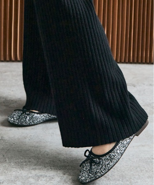 kirakiraShop（キラキラショップ）の「≪25AWの新色登場!≫ 柔暖 リブニット ワイドパンツ（その他パンツ・レディース・ライトベージュ/ブラック/杢グレー/チャコール/グレイッシュベージュ/グリーン/ブラウン/クリーム/ネイビー・L/MT/M/FREE）」の13枚目の写真