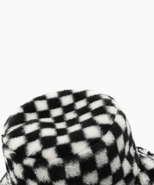 HOOK（フック）の「ブロックチェック総柄ボアバケットハット（ハット・メンズ・レッド/ブラウン/ブラック/ダークグリーン・FREE）」の10枚目の写真