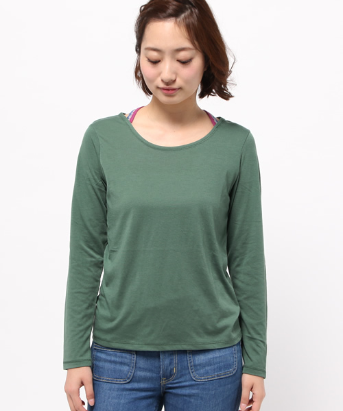 チチカカ(チチカカ)の「フォールカラフルクロシェ ロングTシャツ(Tシャツ/カットソー・レディース・オレンジ/グリーン/その他1・MEDIUM/LARGE)」の4枚目の写真