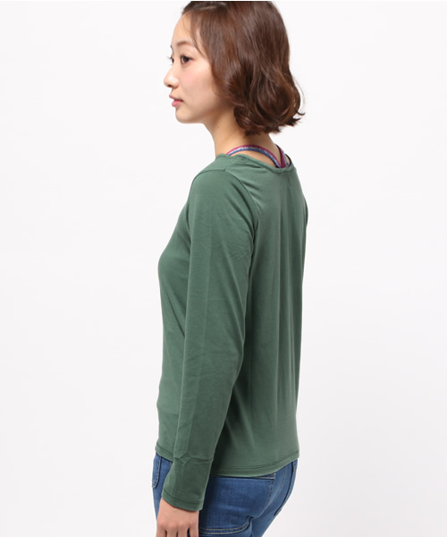 チチカカ(チチカカ)の「フォールカラフルクロシェ ロングTシャツ(Tシャツ/カットソー・レディース・オレンジ/グリーン/その他1・MEDIUM/LARGE)」の5枚目の写真