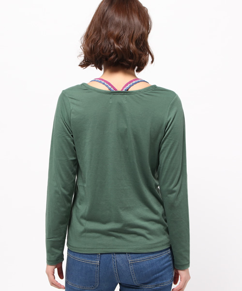 チチカカ(チチカカ)の「フォールカラフルクロシェ ロングTシャツ(Tシャツ/カットソー・レディース・オレンジ/グリーン/その他1・MEDIUM/LARGE)」の6枚目の写真