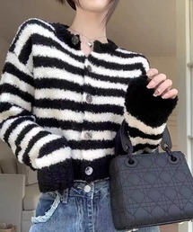 クロップド丈ニットカーディガン