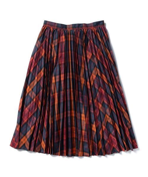 Ray BEAMS（レイビームス）の「Ray BEAMS / タータンチェック プリーツスカート（スカート・レディース・オレンジ/ネイビー・1/0）」の4枚目の写真