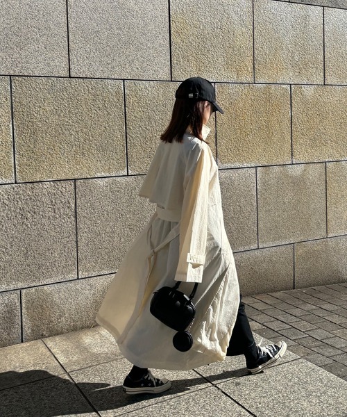 ISOOK（アイスー）の「【ISOOK / アイスー】ナイロンスプリングコート / 春アウター スタンドカラーコート ミリタリージャケット ロングコート ナイロンジャケット トレンチコート ステンカラーコート ZOZOTOWN限定（トレンチコート・レディース・アイボリー/カーキ・FREE）」の15枚目の写真