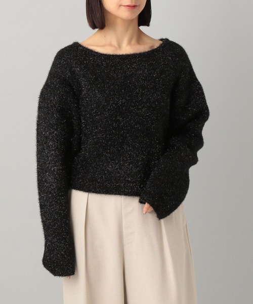 A part by(アパートバイ)の「グリッターシャギープルオーバーLS(ニット/セーター・レディース・アイボリー/ブラック・FREE)」の6枚目の写真