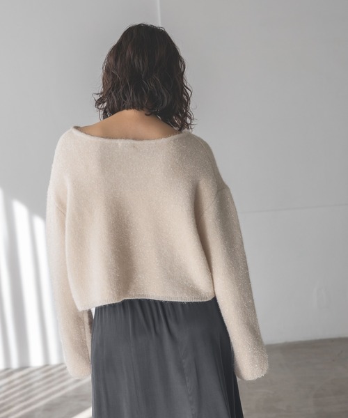 A part by(アパートバイ)の「グリッターシャギープルオーバーLS(ニット/セーター・レディース・アイボリー/ブラック・FREE)」の20枚目の写真