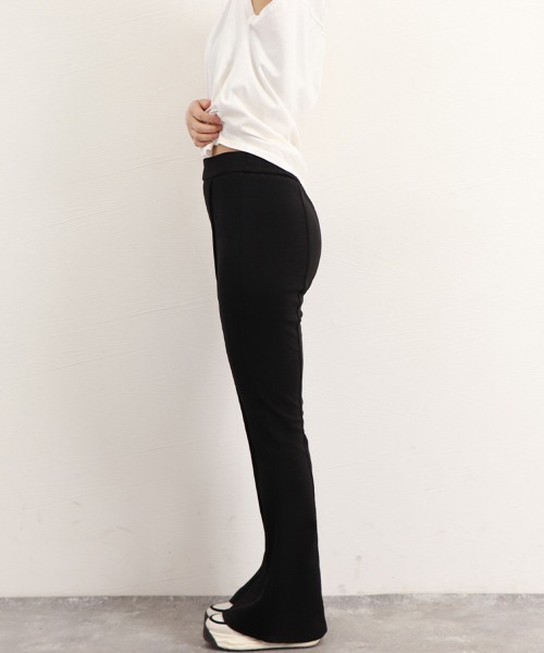 Miniministore(ミニミニストア)の「セミフレアパンツ センタープレス 韓国風(スラックス・レディース・ブラック・M/L/XL/S)」の14枚目の写真